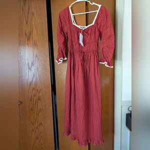 Christy Dawn Heart In Bloom Maxi Dress with Cream Trim